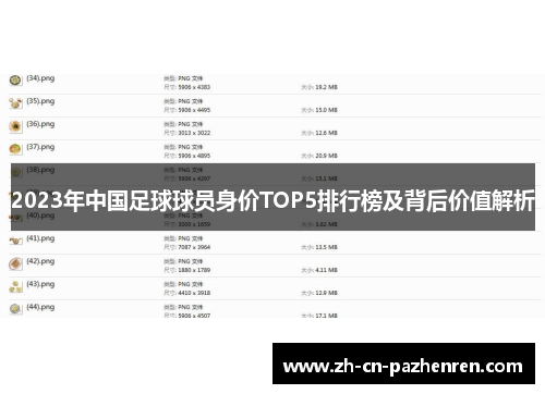 2023年中国足球球员身价TOP5排行榜及背后价值解析